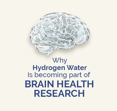Graphic of a brain with the caption: 'Why Hydrogen Water Is becoming part of BRAIN HEALTH RESEARCH'