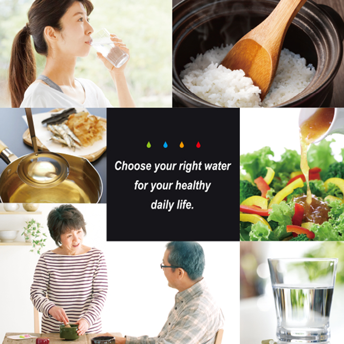 hwp 77 generate 4main 4 types of water like; purified water, alkaline ionized water, acidic water, sanitized water